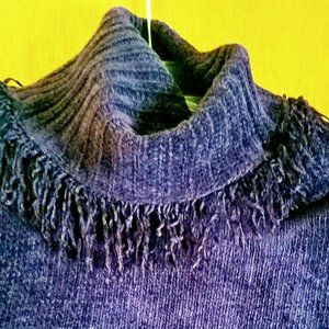 Deep Purple Fringed Sweater